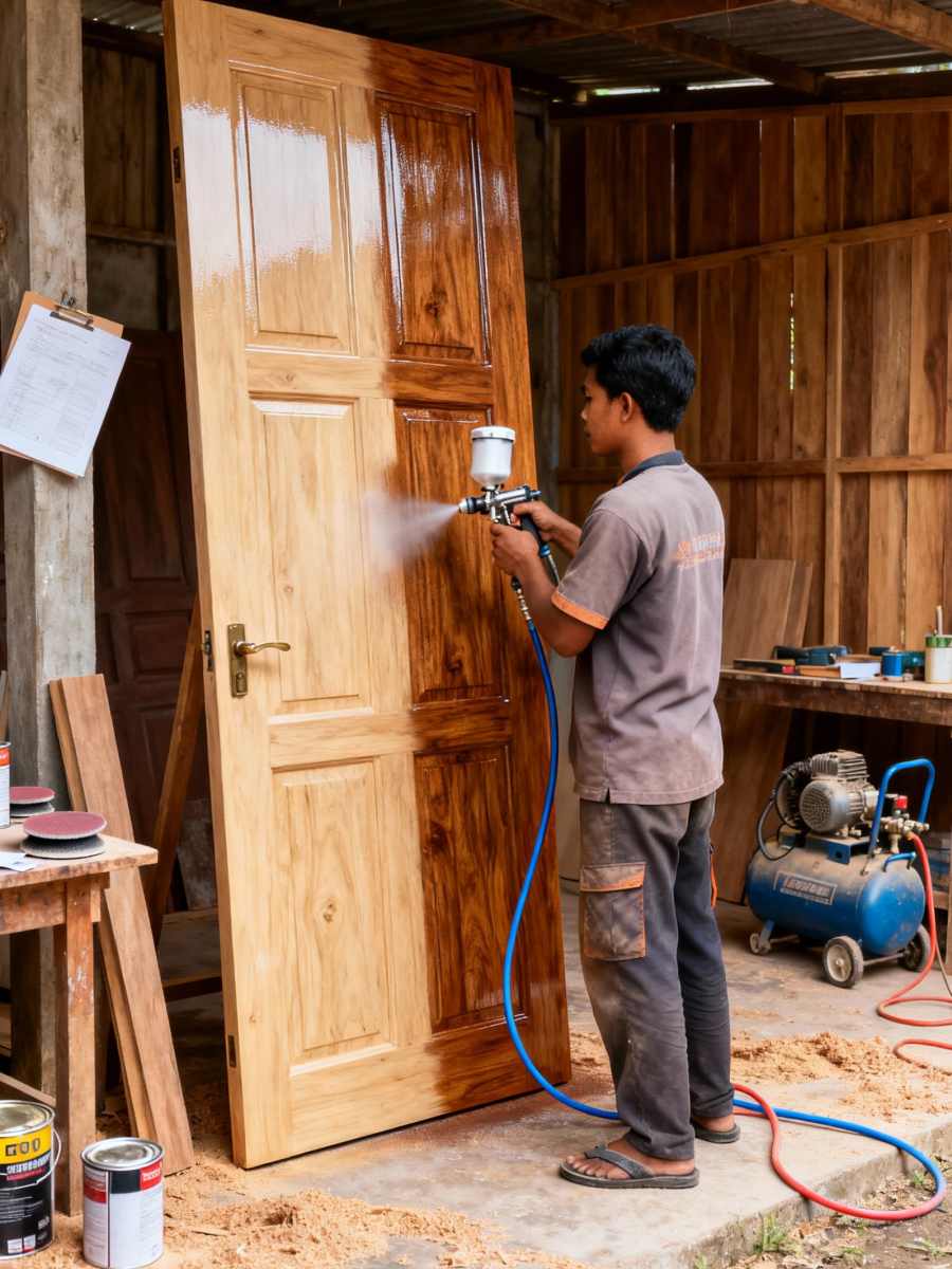 Finishing Pintu Kayu 3