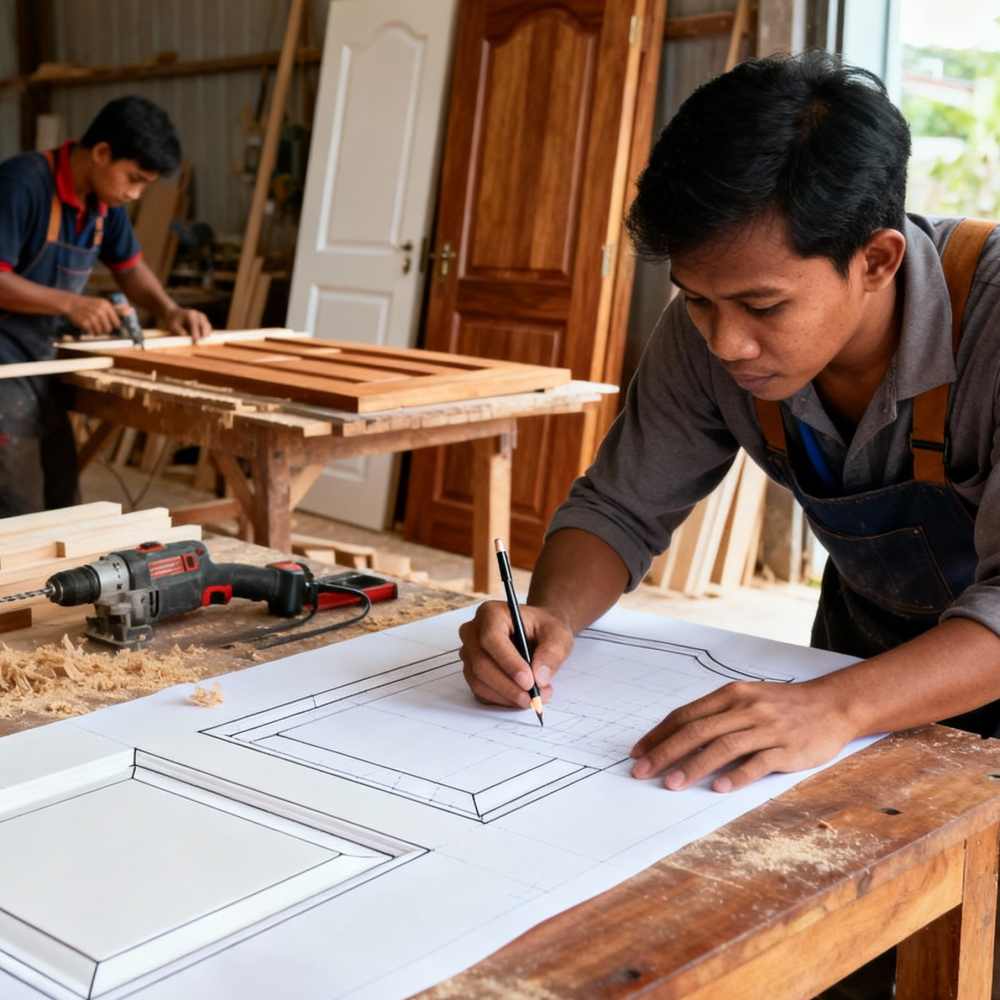 Pembuatan Pintu Kayu Custom Interior & Eksterior 1