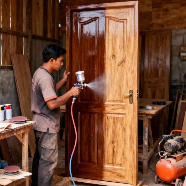 Finishing Pintu Kayu 2